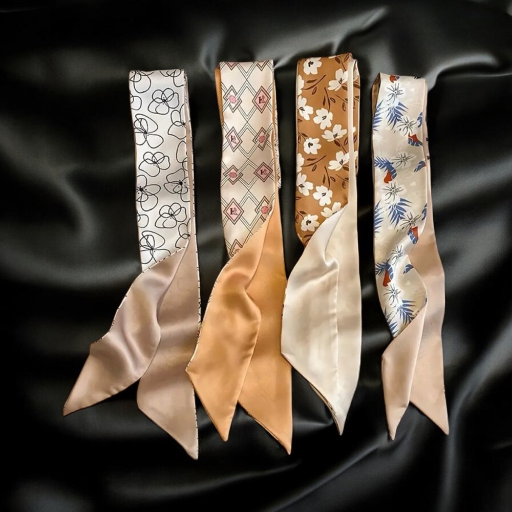 4 Piece Set Satin Vibrant Style‎ Khaki Floral Selection Twillies